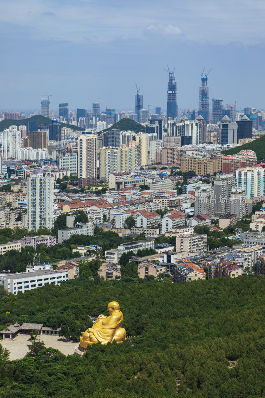 山东济南城市航拍