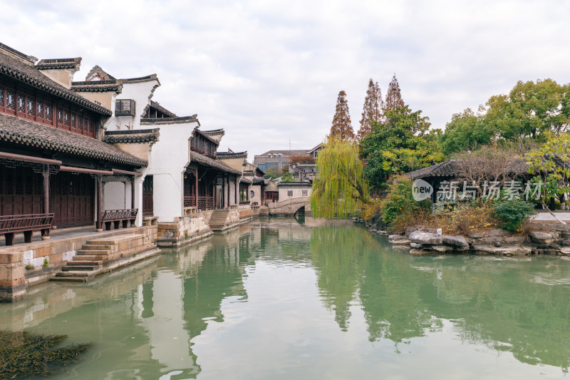 浙江嘉兴梅湾老街湖滨建筑景观