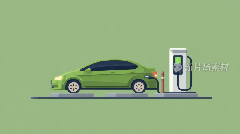新能源汽车充电桩插画