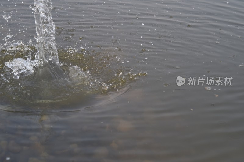 水滴落入水面瞬间