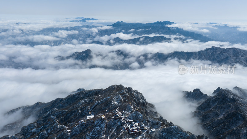 山脉大雪航拍辽阔高远壮观背景自然风景图