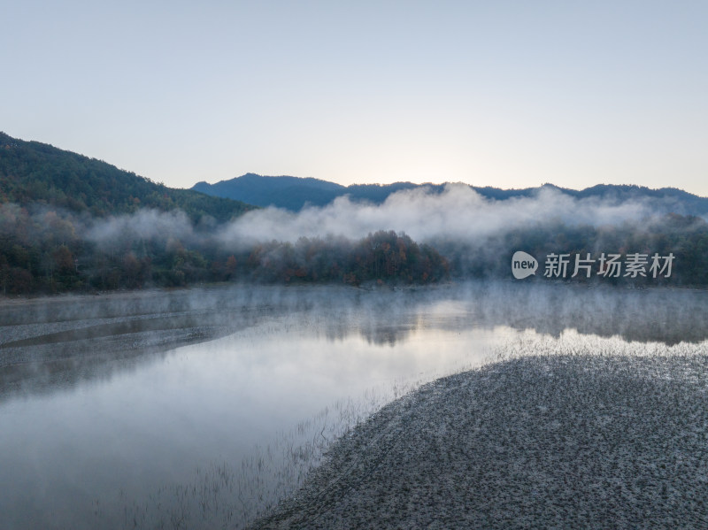 徽州黄山黟县皖南徽派建筑秋色奇墅湖仙境