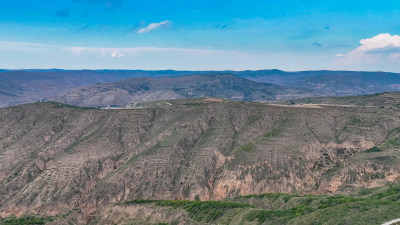 光秃秃的山川西北高原风貌航拍