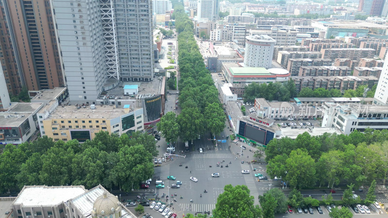 航拍山东淄博城市风光