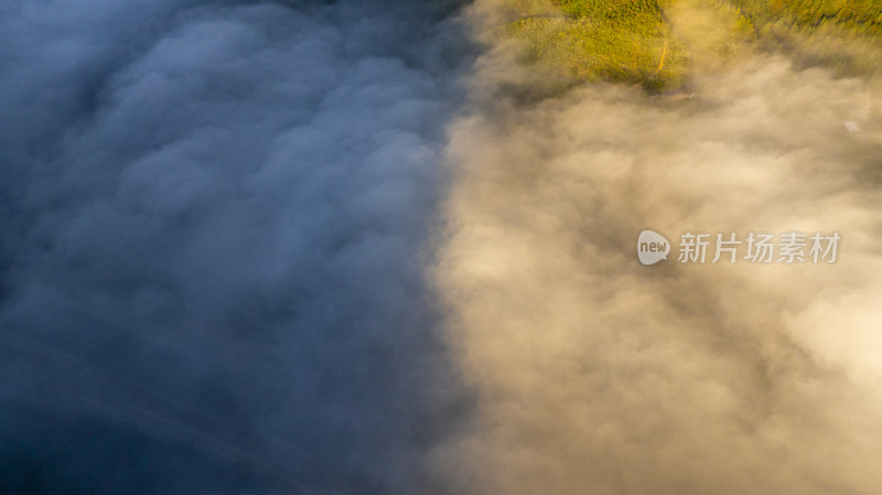 浙江丽水松阳高山山谷云海航拍晨曦