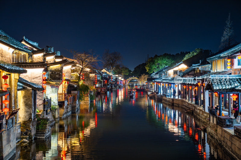 江南水乡西塘古镇夜景