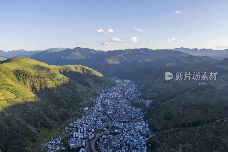 四川省阿坝州松潘县全景航拍