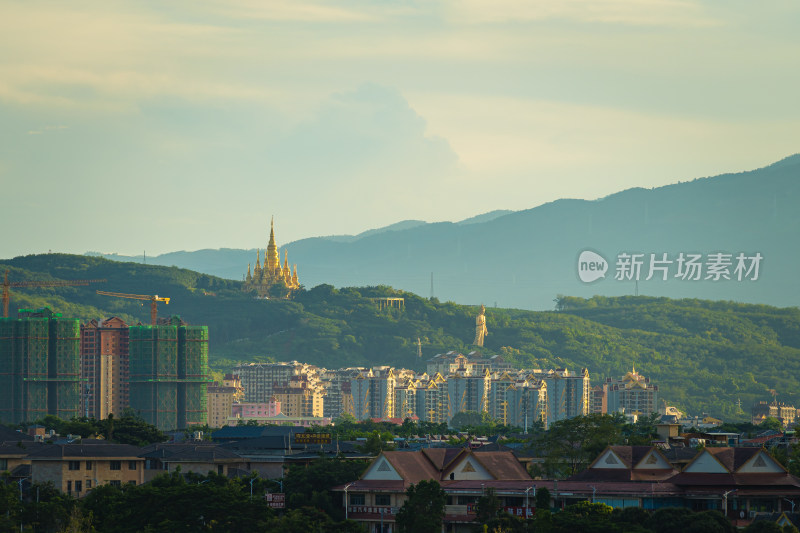 西双版纳景洪市的建筑和景观