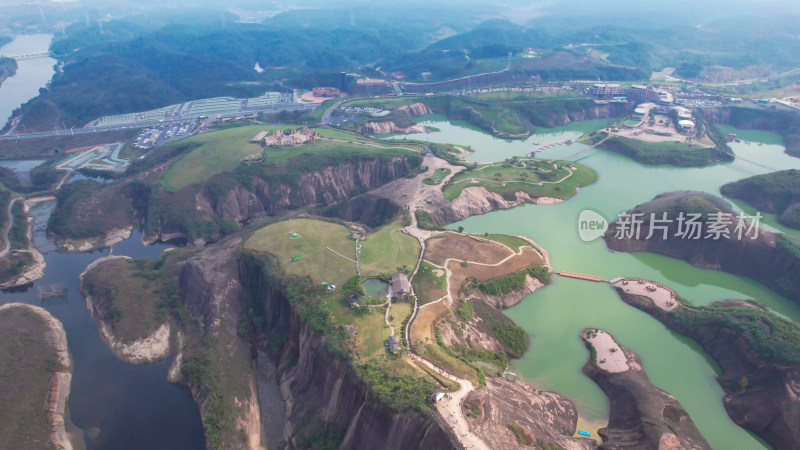 郴州高椅岭丹霞地貌风景区航拍图