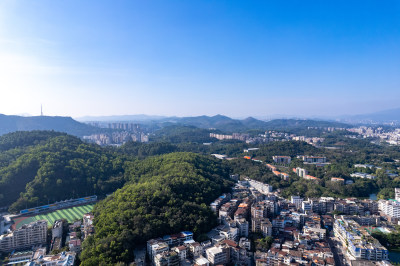 广东惠州城市大景天际线航拍摄影图