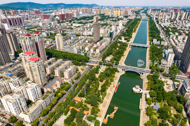 河南平顶山城市大景航拍图