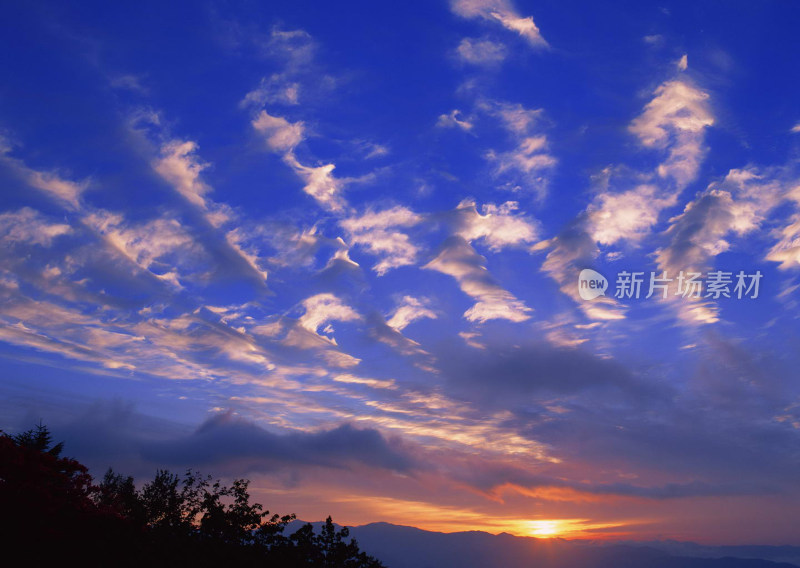 风云变化日落夕阳晚霞余晖傍晚火烧云