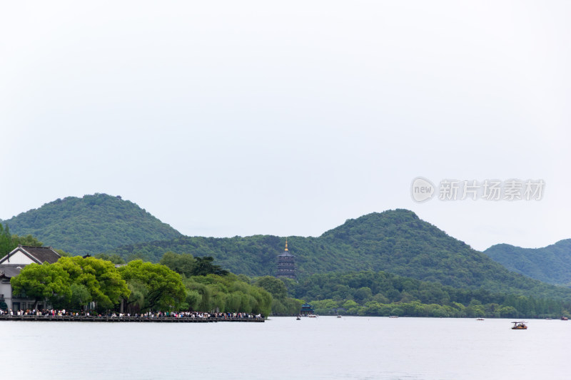 杭州西湖山水及雷峰塔景观