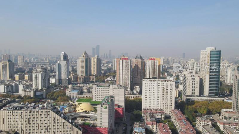 航拍江苏南京城市大景城市天际线