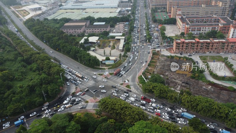 广东东莞：道路早高峰