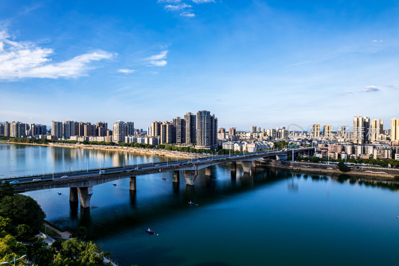 湖南衡阳城市夏天航拍风光