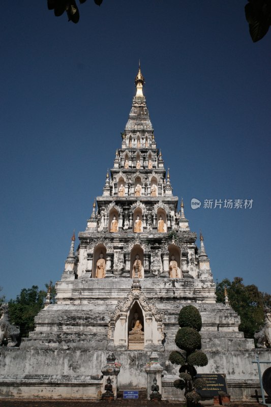 泰国清迈寺庙佛塔建筑特写