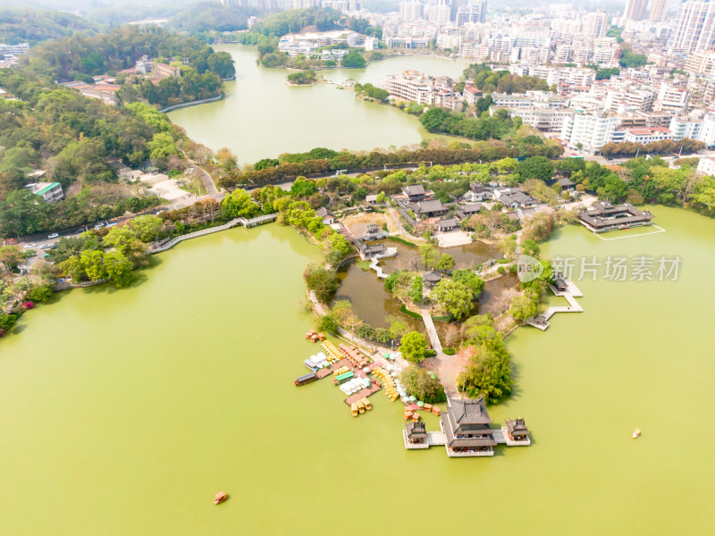 广东惠州西湖景区航拍图