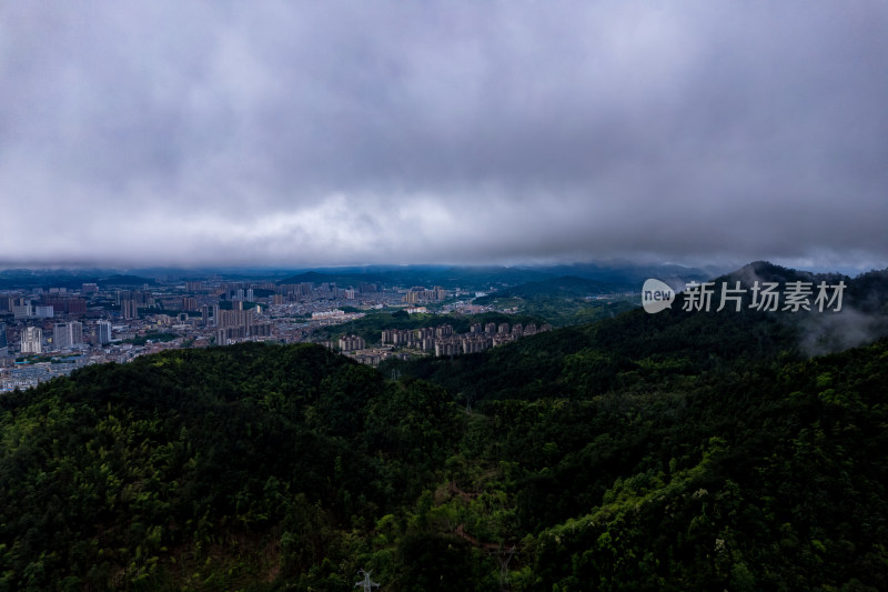 湖南怀化暴雨来了航拍摄影图