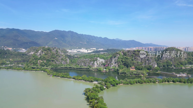 航拍广东肇庆七星岩景区