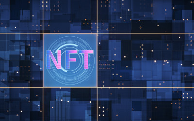 NFT数字版权概念3D渲染