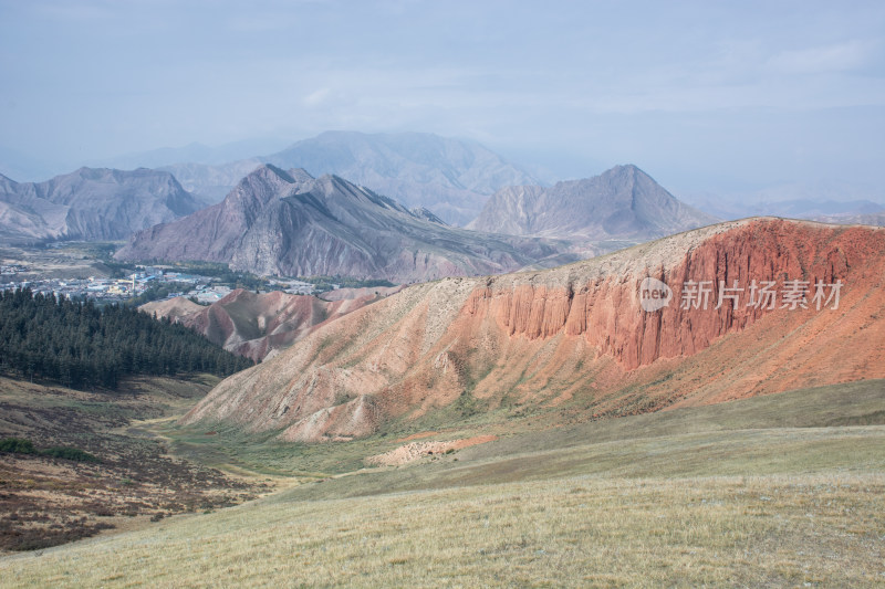 青海海北祁连山卓尔山丹霞地貌自然风光