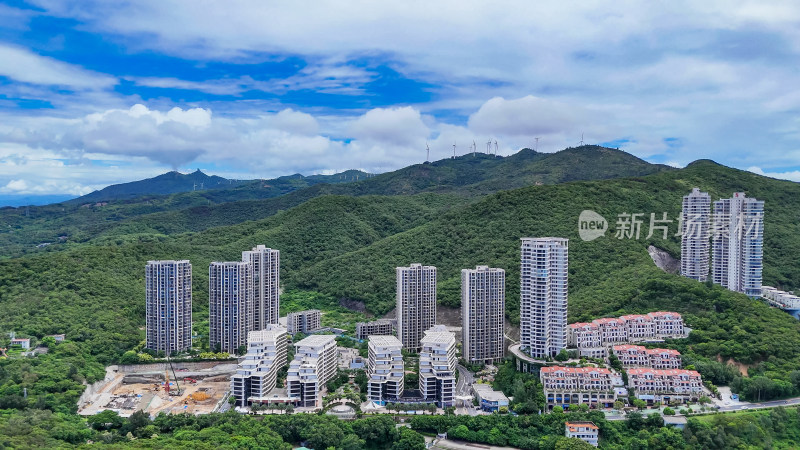 航拍海边度假村汕头南澳岛