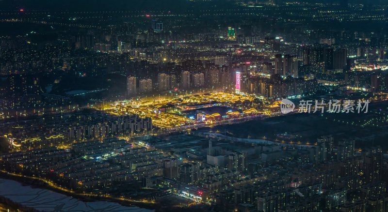 银川城市夜景高空俯瞰