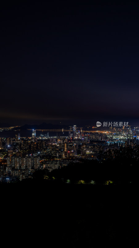 城市夜景鸟瞰全景