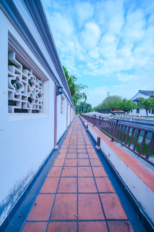 广州南沙蒲洲花园中式传统园林水景与建筑