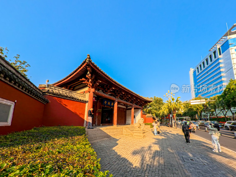 城市中式古建筑寺庙景观