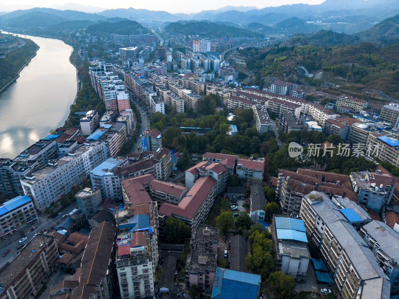 湖南怀化河西城市全景航拍