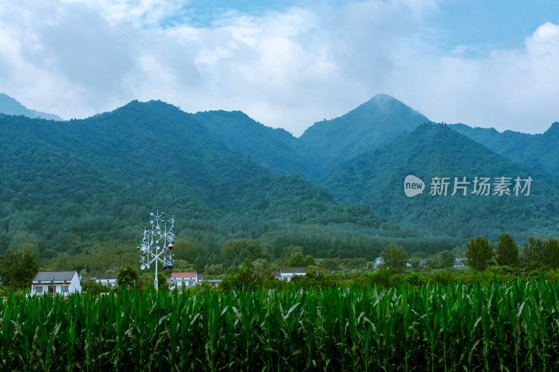 西安市秦岭下的乡村田园风光