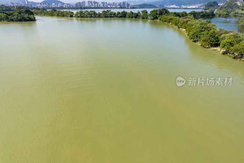 广东肇庆星湖景区七星山航拍摄影图