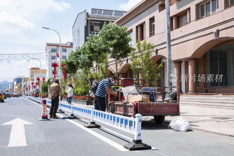 护栏修理城镇街道治理