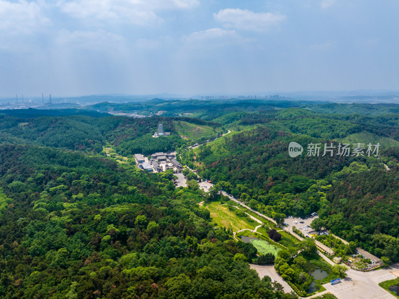 中国辽宁抚顺萨尔浒三慧寺永光宝塔航拍