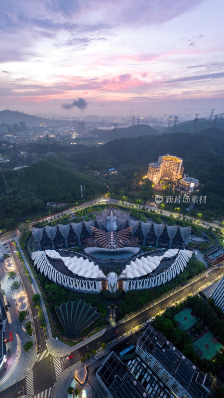 深圳大湾区平玛丝菲尔天使之翼高空航拍