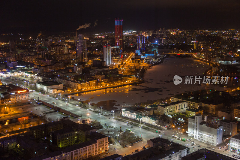 俄罗斯叶卡捷琳堡城市夜景