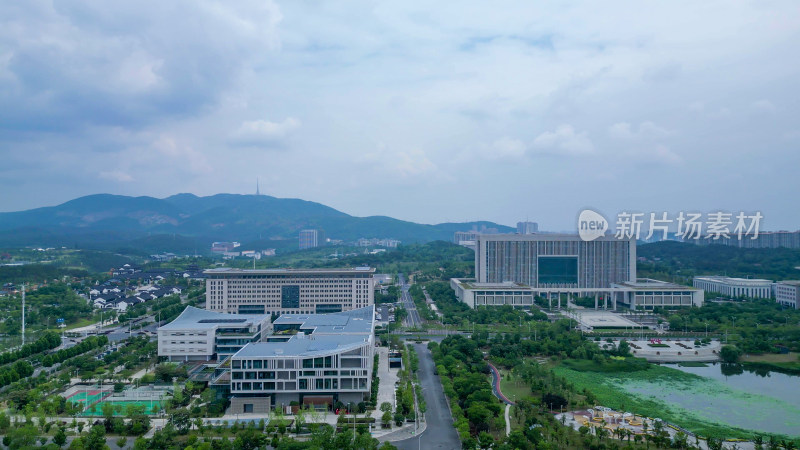 航拍湖北荆门市民广场