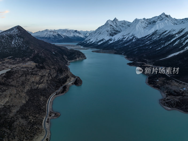 西藏昌都然乌湖来古雪山冰湖高空航拍