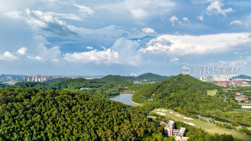 湖北武汉九峰国家森林公园景色航拍