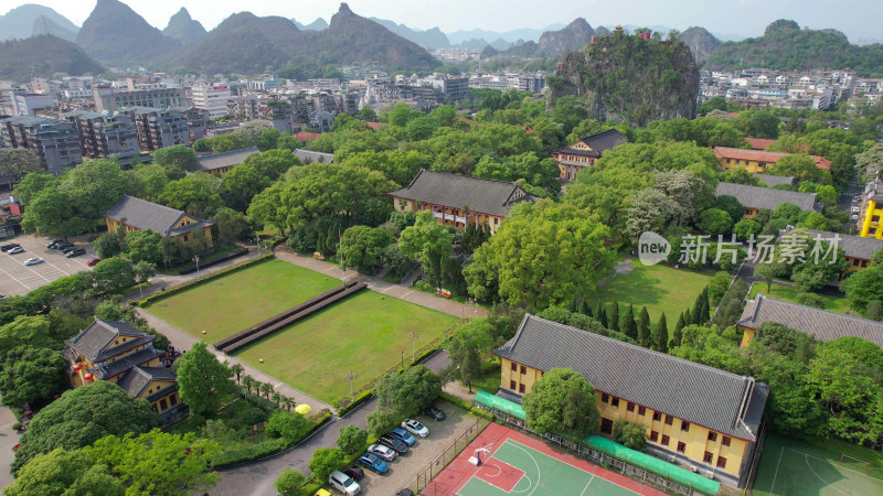 广西桂林独秀峰王府5A景区航拍