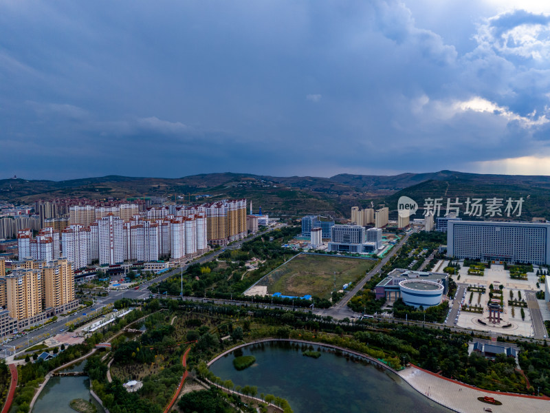 甘肃城市建筑航拍图