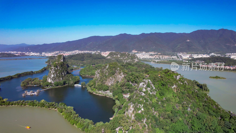 广东肇庆星湖景区七星山5A景区航拍