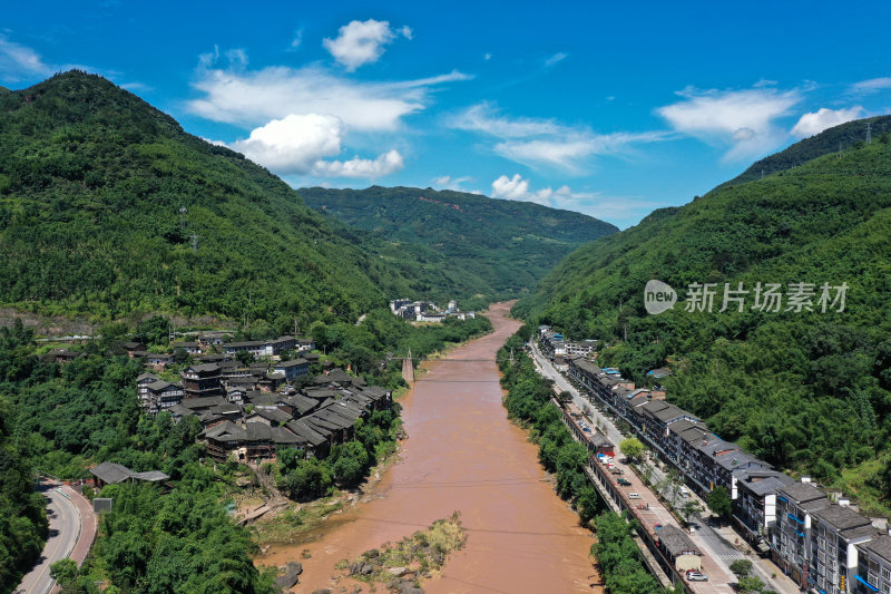 贵州赤水河上红色历史文化丙安古镇美景