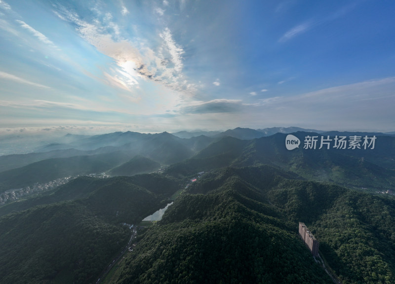 航拍西湖名胜风景区西湖群山