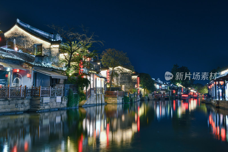 西塘古镇景区夜景，江南水乡