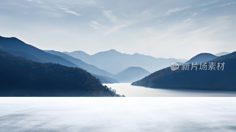 冬季唯美雪景雪山海报背景配图高清摄影图