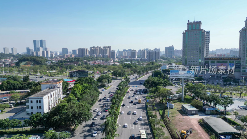 航拍广东江门大景江门城市建设