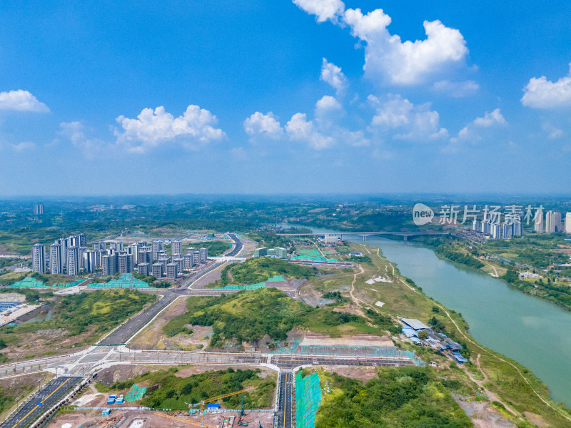 内江城市风光航拍图